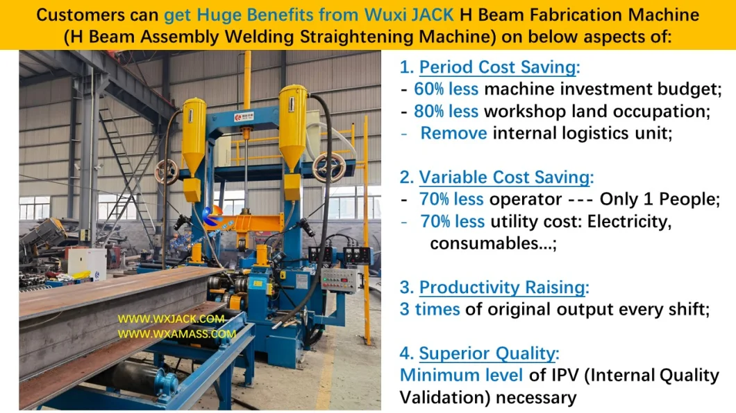 Integral Function 3 in 1 Assembly Welding Straightening I H Beam Machine